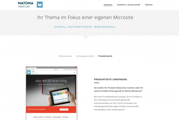 Ihr Thema im Fokus einer eigenen Microsite